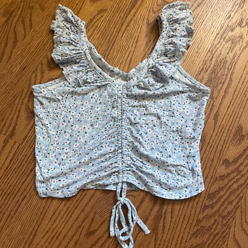Floral sinched crop tank